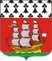Stadtwappen Nantes Hermelinmuster mit Schiff auf rotem Hintergrund