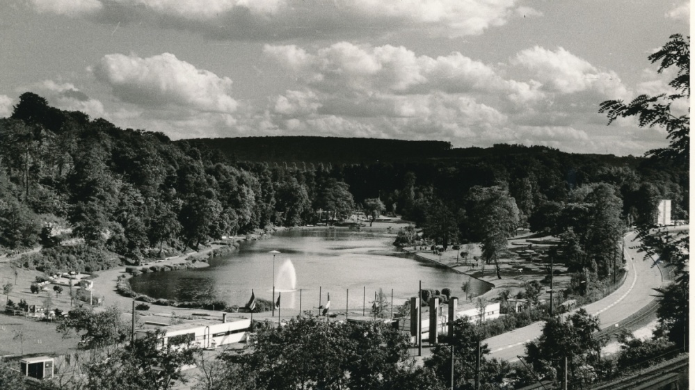Zeitgenössischer Blick auf das Deutschmühlental. Zeitgenössischer Blick auf das Deutschmühlental.