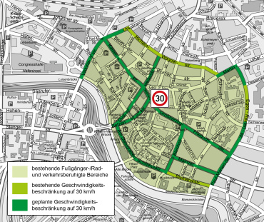 Geplanter flächendeckender Tempo-30-Bereich in der Innenstadt Image