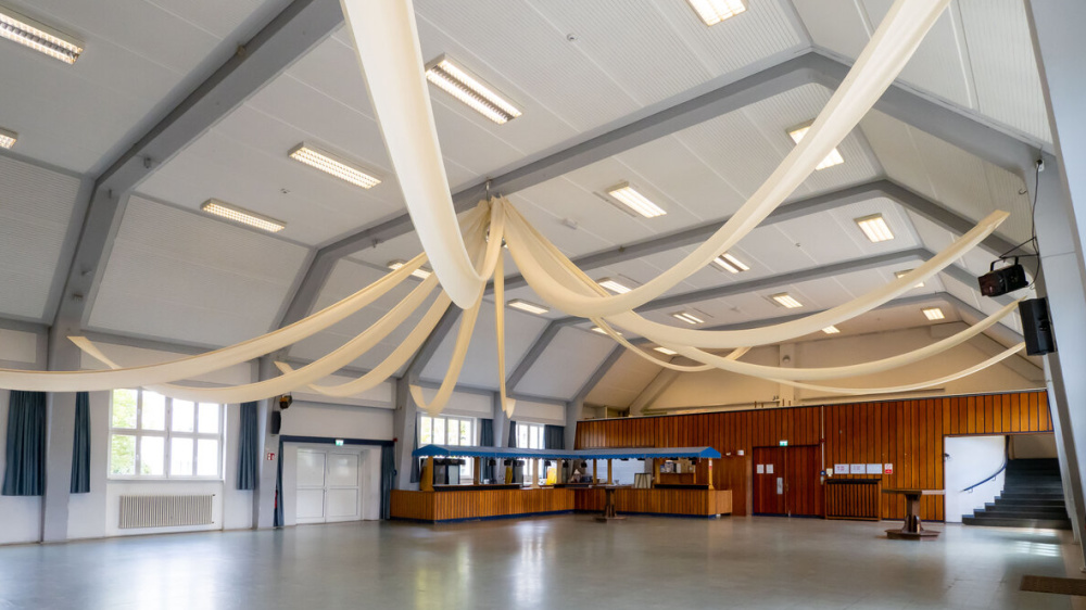 Saal der Turnhalle in Brebach Saal der Turnhalle in Brebach