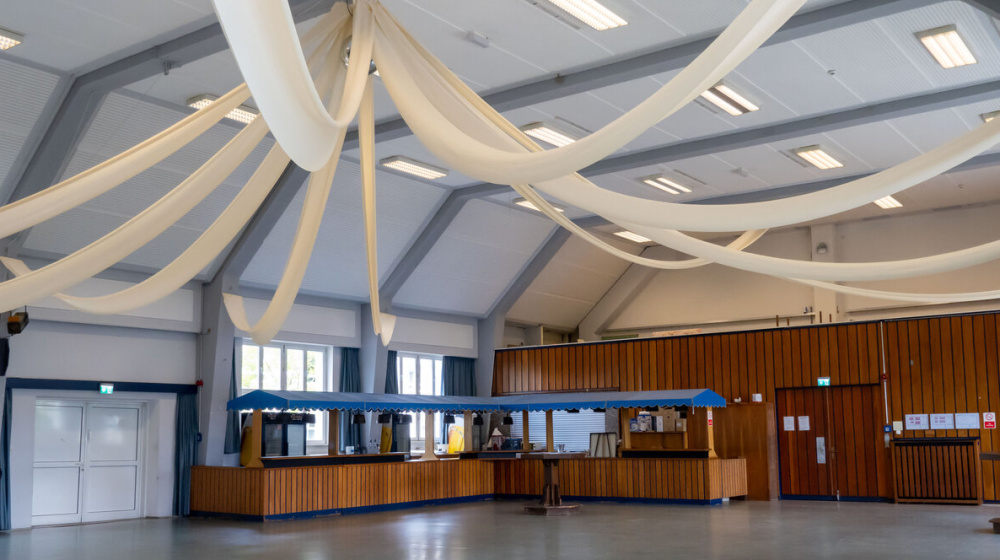 Saal der Turnhalle in Brebach Saal der Turnhalle in Brebach