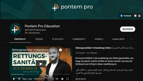 E-Learning Video Screenshot der E-Learning Angebote auf YouTube