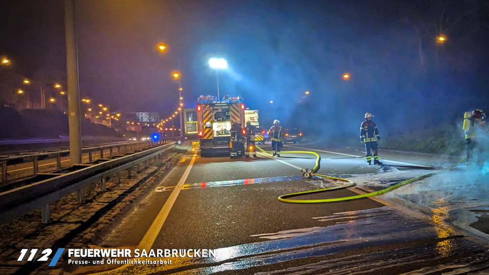 PKW-Brand BAB 620 Höhe Bismarkbrücke PKW-Brand BAB 620 Höhe Bismarkbrücke
