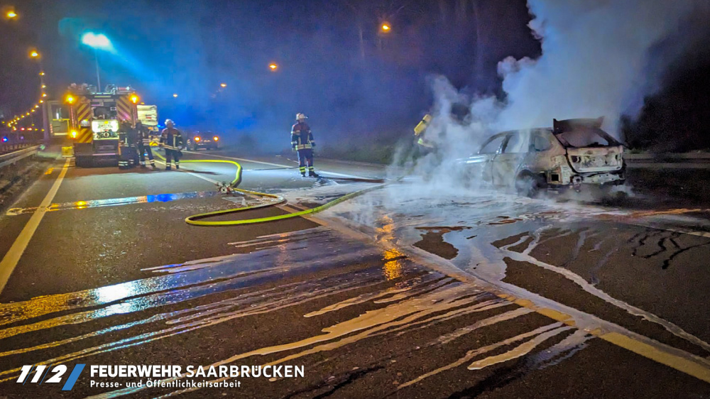 PKW-Brand BAB 620 Höhe Bismarkbrücke PKW-Brand BAB 620 Höhe Bismarkbrücke