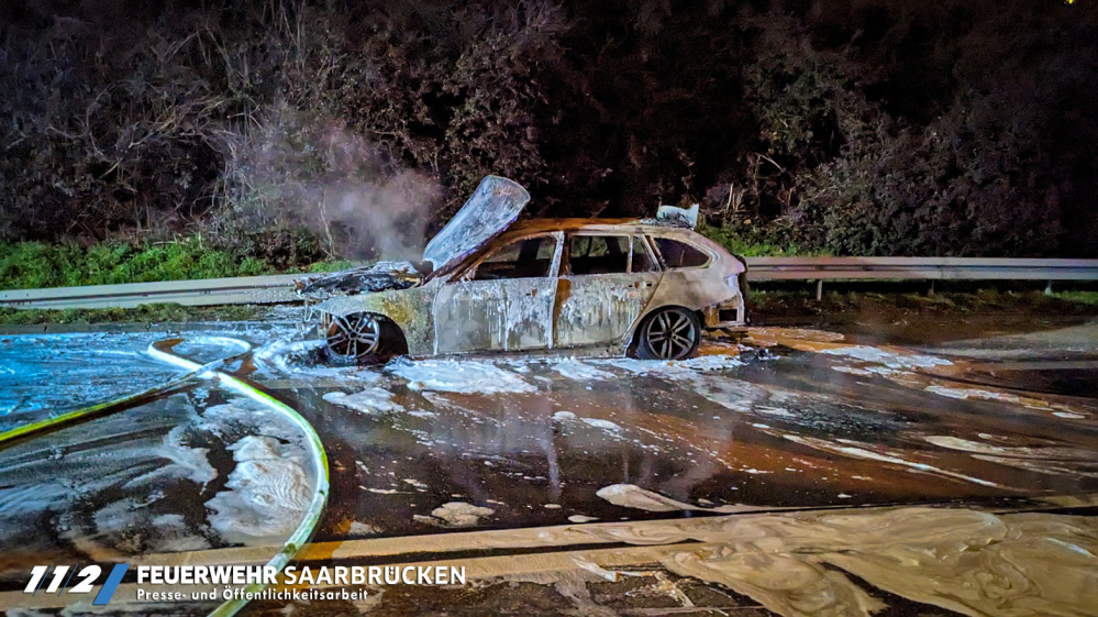 PKW-Brand BAB 620 Höhe Bismarkbrücke PKW-Brand BAB 620 Höhe Bismarkbrücke