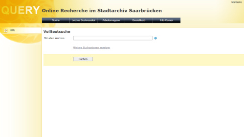 Screenshot Online-Recherche Stadtarchiv Screenshot Online-Recherche Stadtarchiv