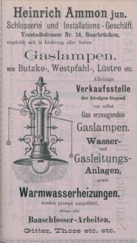 Werbeanzeige des Adressbuchs 1890 Werbeanzeige des Adressbuchs 1890