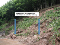 An der Heringsmühle: Sicherung Hangrutsch durch Gesteinsblöcke