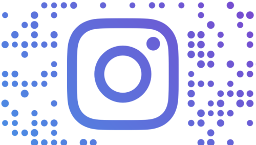 QR Code Instagram Kamera-Icon mit QR-Code Punkten