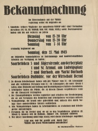 Aufruf von u.a. ehemaligen NSDAP-Mitgliedern zum Arbeitseinsatz am 27. Mai 1945 durch Oberbürgermeister Wahlster.
