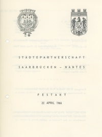 Programm für den Festakt am 22. April 1966 in Saarbrücken.