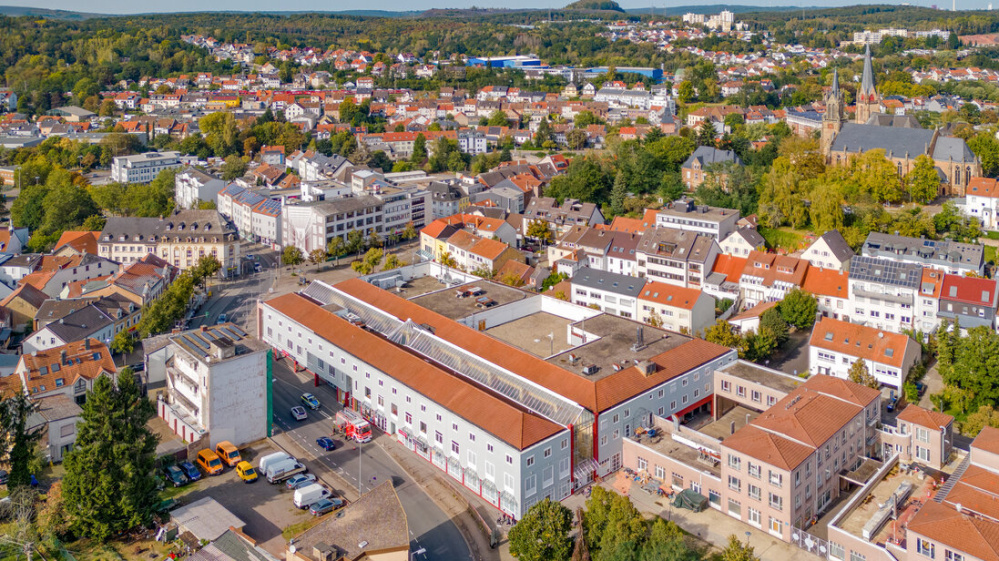 Dudo-Galerie mit Bürgeramt Ansicht auf die Innenstadt von Oben