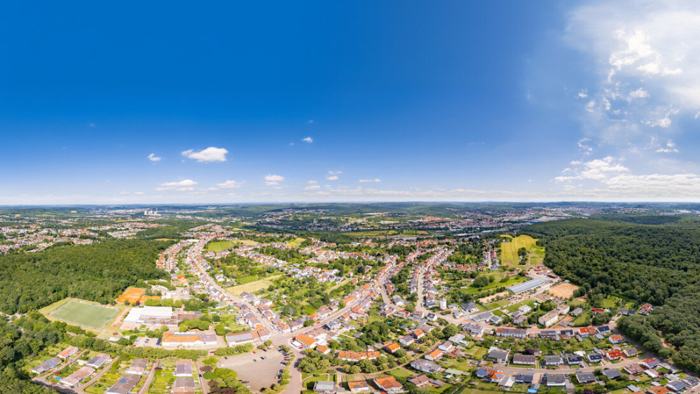 Gersweiler Ansicht von Oben auf ein Dorf