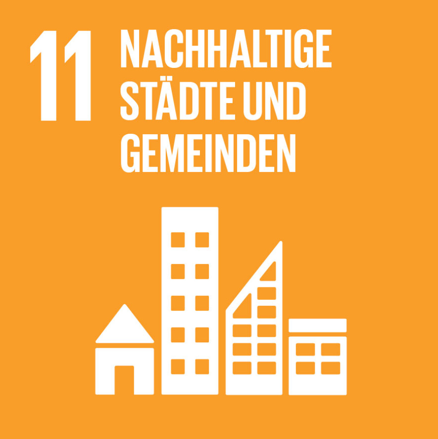 Symbol für Nachhaltigkeitsziel 11: Nachhaltige Städte und Gemeinden